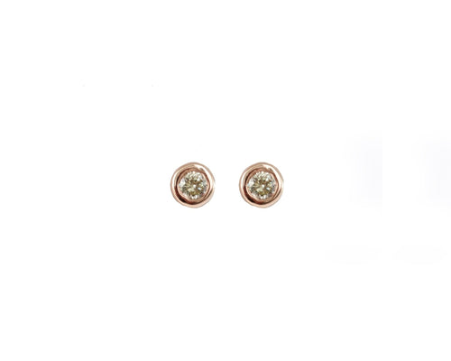 14kt Rose Gold Round Diamond Earrings
