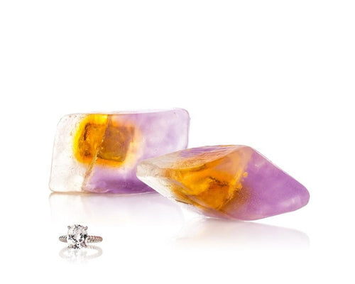 Amethyst Gemstone Soap with Luxury Ring Surprise - Pack of 2