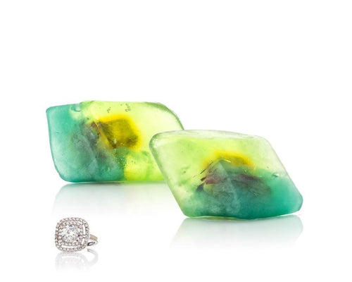 Emerald Dream Gemstone Soap with Luxury Ring Surprise - Pack of 2