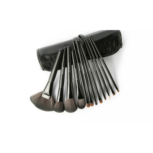 12-Piece "All Dolled Up" Professional Makeup Brush Set with Travel Bag