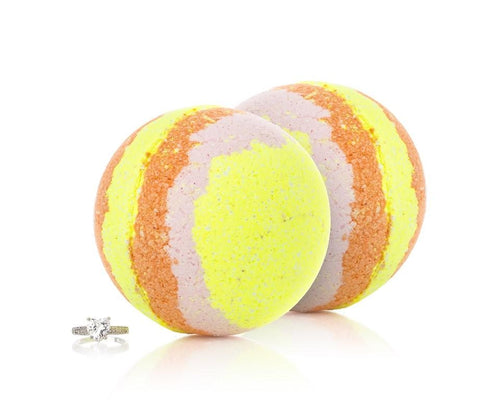 Grapefruit Fizz Bath Bomb with Luxury Ring Surprise - Pack of 2