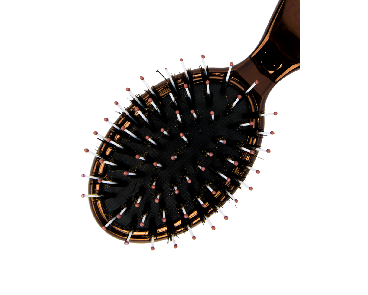Glamorous Chrome Boar Bristle No-Frizz Paddle Brush